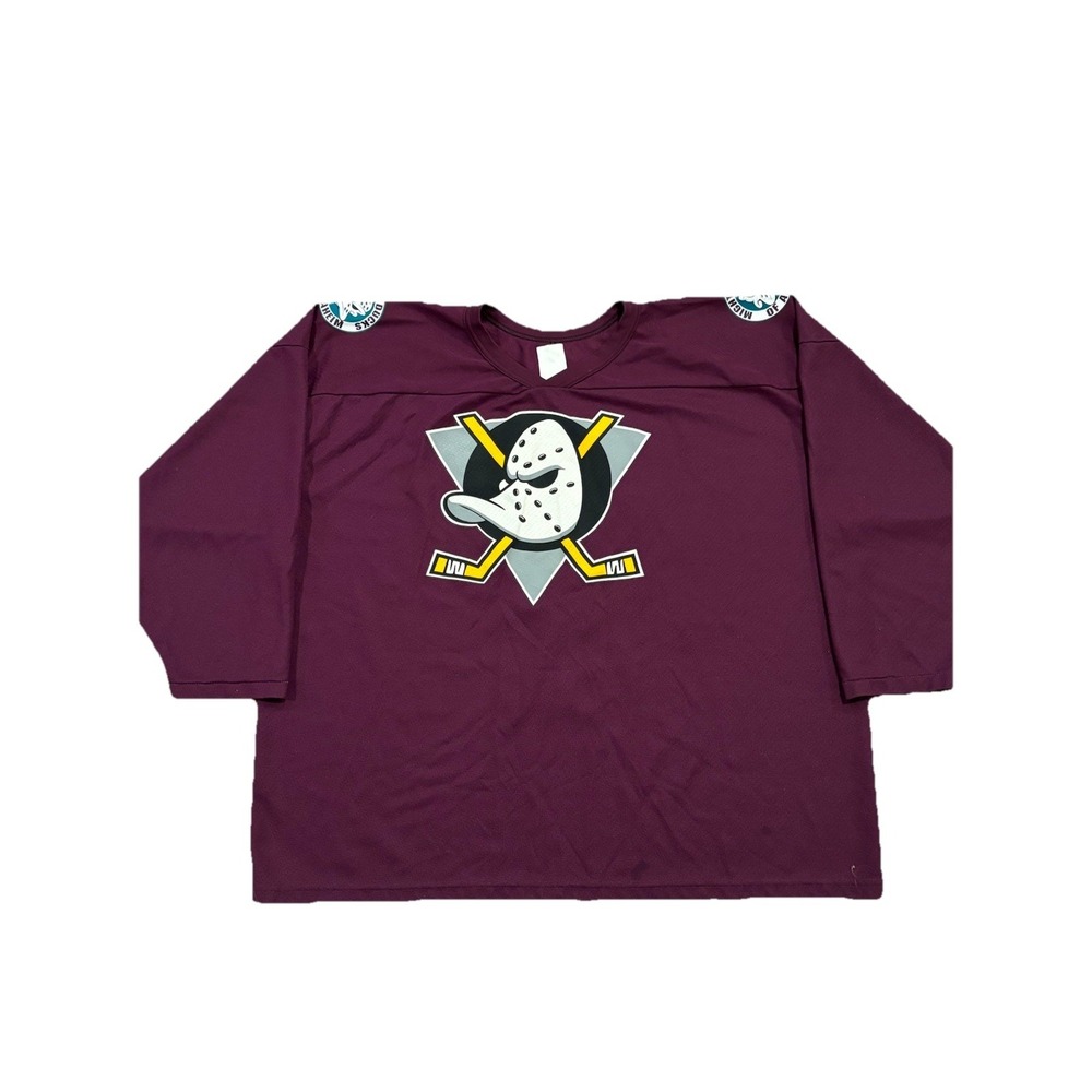 VTG 90's Mighty Ducks‎ of Anaheim Kariya Purple CCM Maska Jersey 2XL